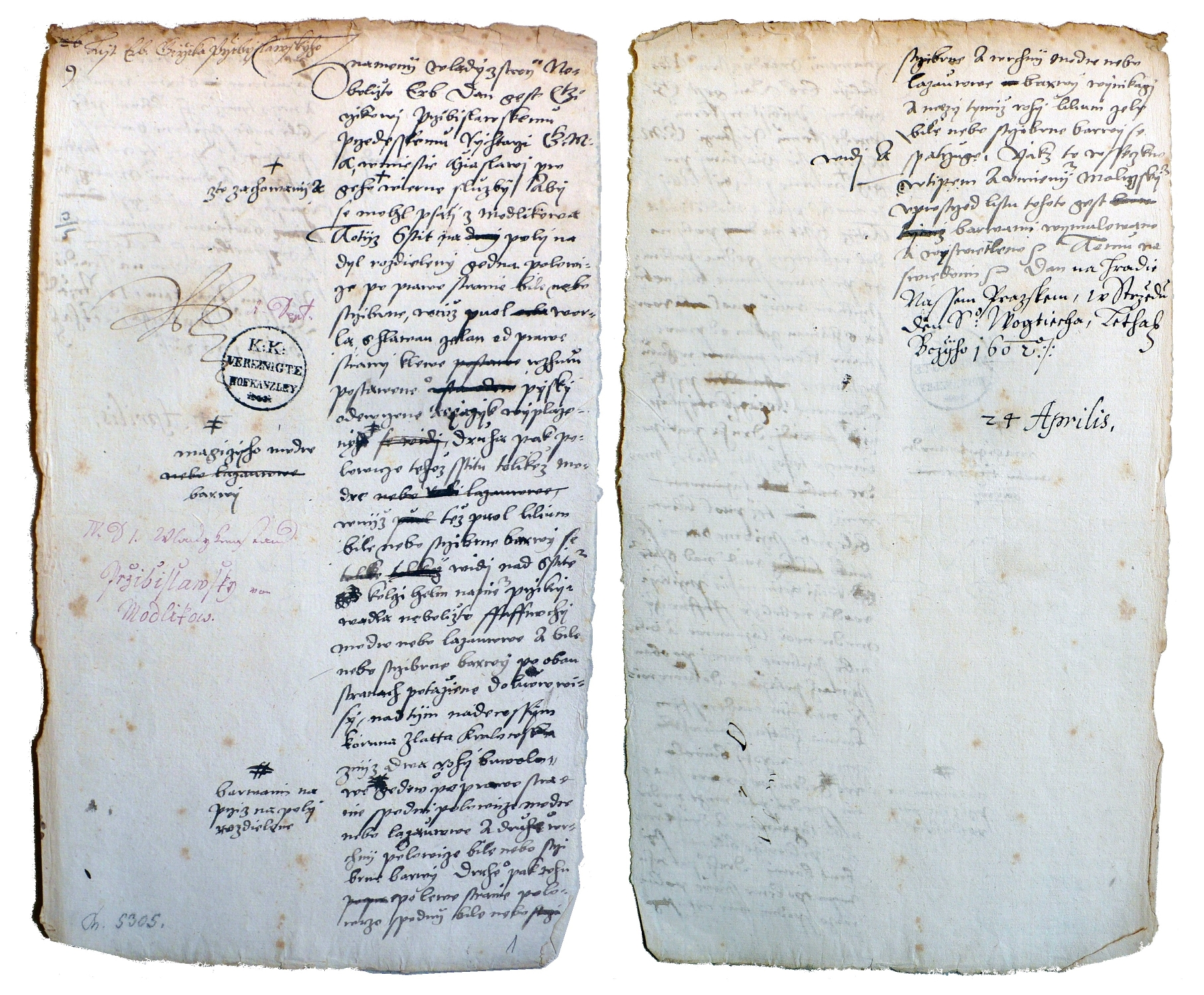 Nobilitační koncept Jiříka Pržibislawského - Česká dvorská kancelář, r. 1602